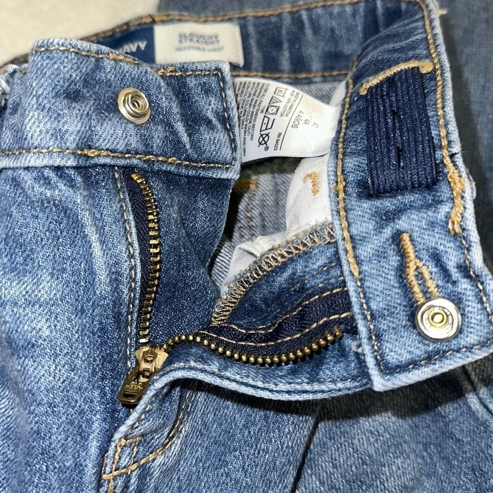 Old Navy Slouchy Straight Distressed Knees Cotton Denim Jeans 4T